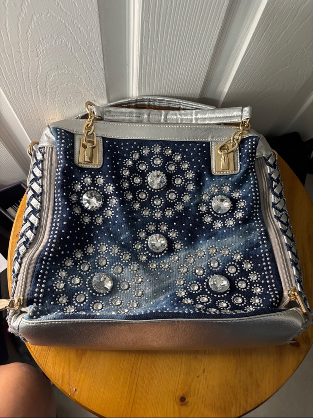 Jade Denim Designer Hand Purse